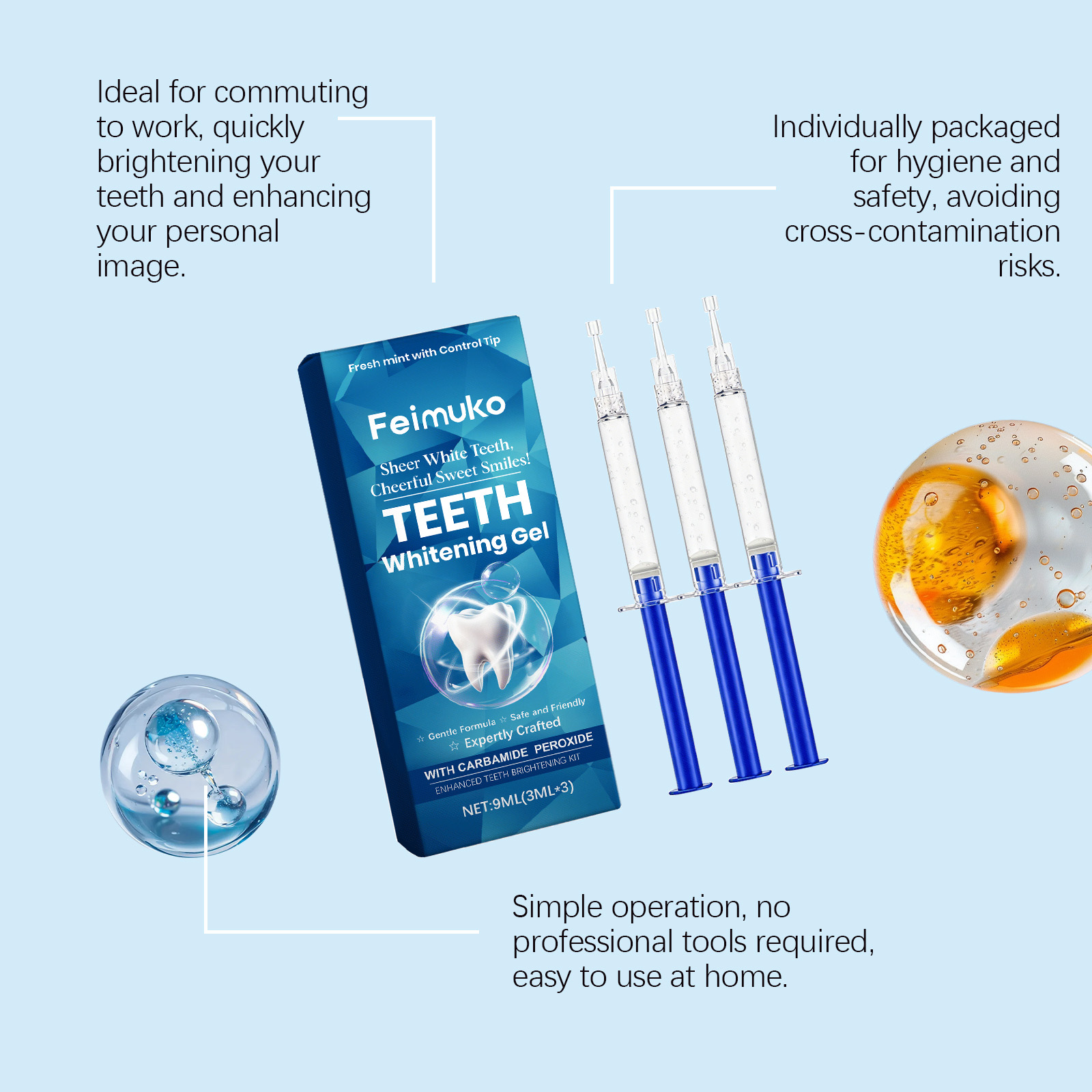Feimuko Teeth Whitening Gel 3P - Teeth Whitening Kit 评论和价格